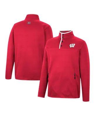 Men's Colosseum Red Wisconsin Badgers Rebound Quarter-Snap Jacket