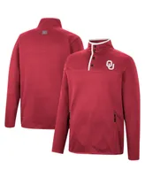 Men's Colosseum Crimson Oklahoma Sooners Rebound Quarter-Snap Jacket