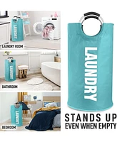 Zulay Kitchen Heavy Duty Laundry Basket - Collapsible Non-Slip Padded With Handles