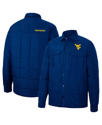 Men's Colosseum Navy West Virginia Mountaineers Detonate Quilted Full-Snap Jacket