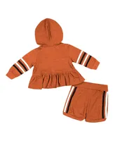 Girls Infant Colosseum Texas Orange Longhorns Spoonful Full-Zip Hoodie and Shorts Set
