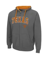 Men's Colosseum Charcoal Texas Longhorns Big and Tall Full-Zip Hoodie