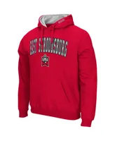 Men's Colosseum Red East Stroudsburg Warriors Arch & Logo Pullover Hoodie