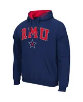 Men's Colosseum Navy Robert Morris Colonials Arch & Logo Pullover Hoodie