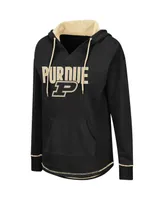 Women's Colosseum Black Purdue Boilermakers Tunic Pullover Hoodie