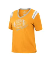 Women's Colosseum Heathered Tennessee Orange Tennessee Volunteers 15 Min Early Football V-Neck T-shirt