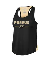 Women's Colosseum Black Purdue Boilermakers Sachs 2-Hit Scoop Neck Racerback Tank Top