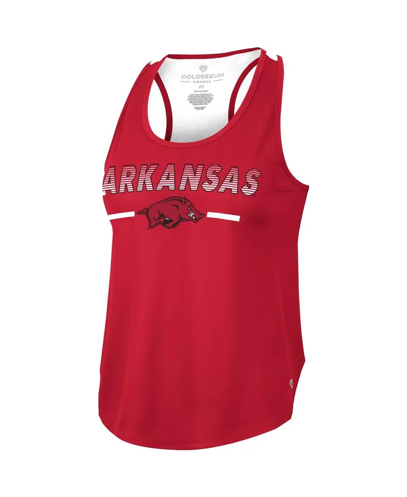 Women's Colosseum Cardinal Arkansas Razorbacks Sachs 2-Hit Scoop Neck Racerback Tank Top