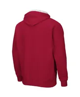 Men's Colosseum Crimson Oklahoma Sooners Arch & Team Logo 3.0 Full-Zip Hoodie