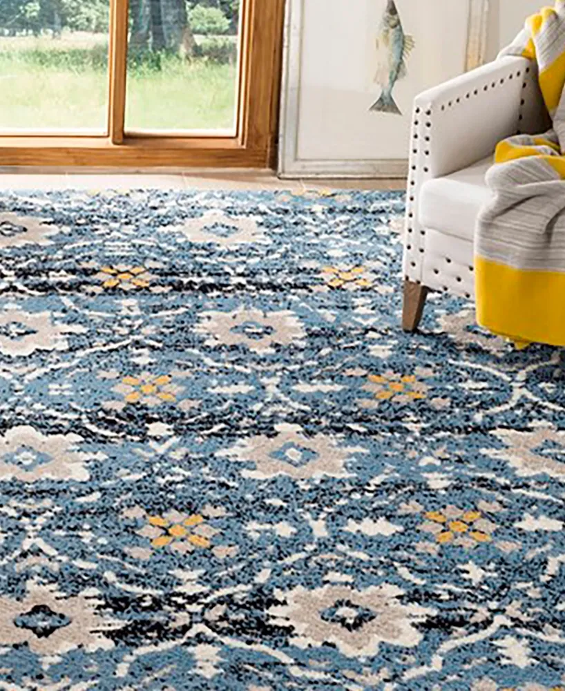 Safavieh Amsterdam Blue and Creme 4' x 6' Outdoor Area Rug