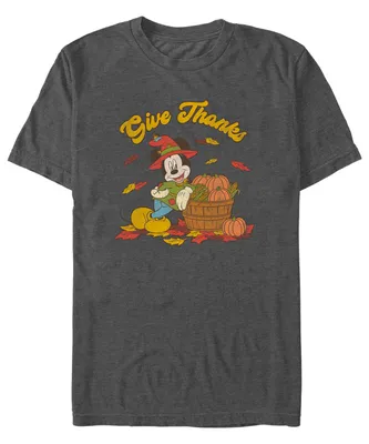 Fifth Sun Men's Mickey Classic Thankful Mouse Short Sleeves T-shirt