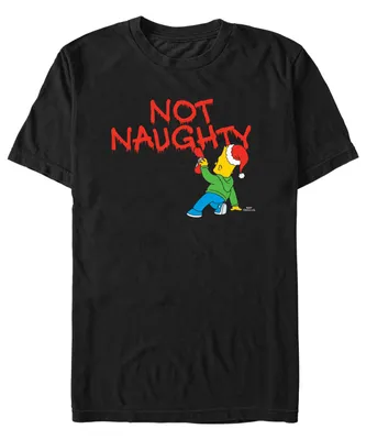 Fifth Sun Men's The Simpsons Not Naughty from Bart Short Sleeves T-shirt