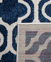 Safavieh Amherst AMT402 Navy and Beige 7' x 7' Square Area Rug