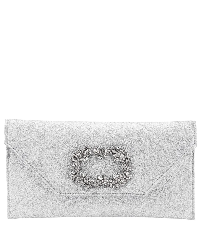 Nina Women's Envelope Clutch with Crystal Buckle