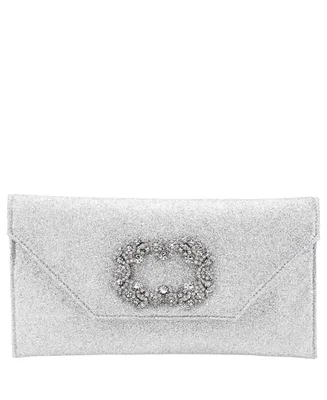 Nina Women's Envelope Clutch with Crystal Buckle