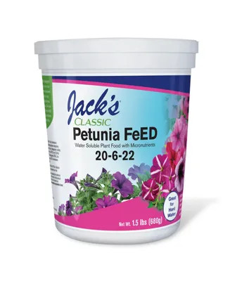 Jacks Nutrients Classic Petunia FeED 20-6-22 Water Soluble Food 1.5lb