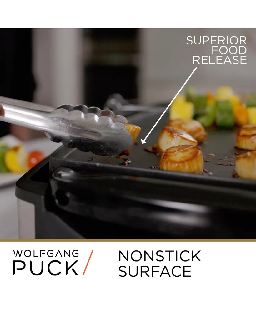 Wolfgang Puck Xl Reversible Grill Griddle, Oversized Removable Cooking Plate, Nonstick Coating, Dishwasher Safe, Heats Up to 400ºF, Stay Cool Han