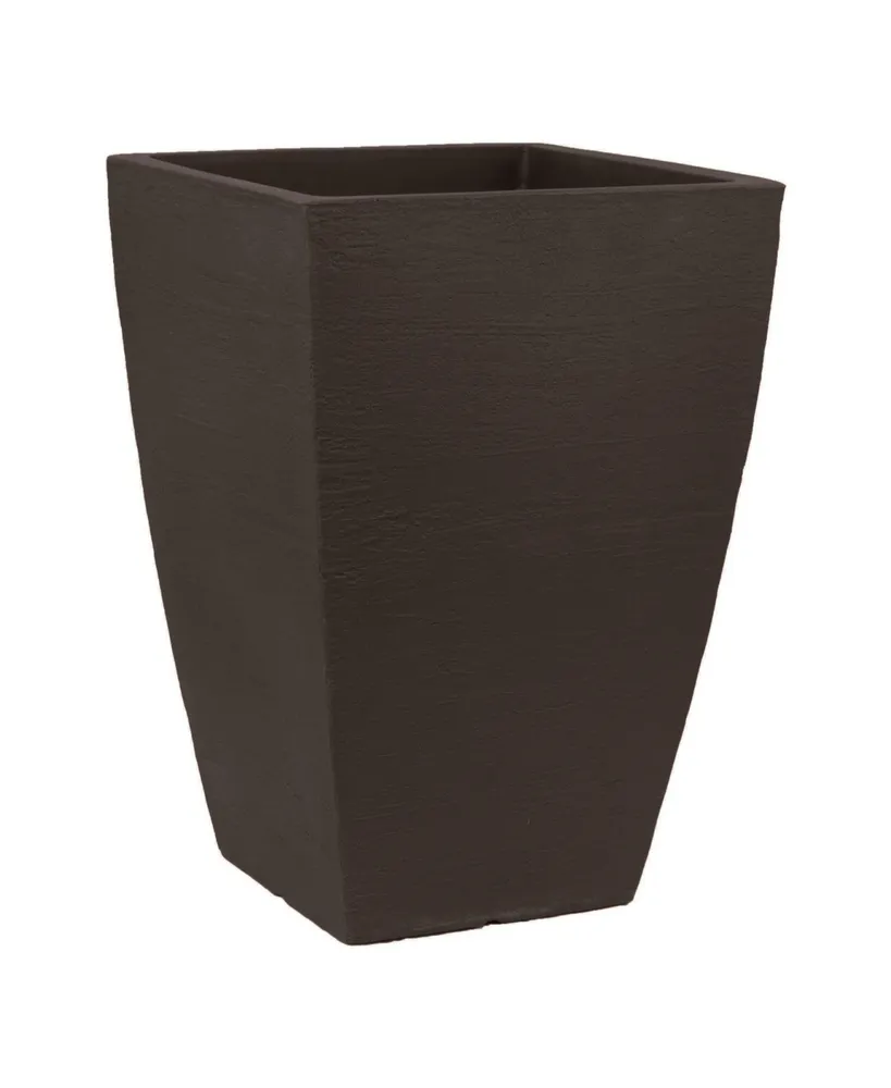 Tusco Products Modern Planter Tall Square Espresso 12in x 19in