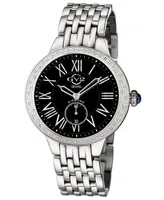 GV2 by Gevril Women's Astor Swiss Quartz Diamond Accents Silver-Tone Stainless Steel Bracelet Watch 40mm