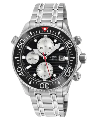 Gevril Men's Hudson Yards Swiss Automatic Silver-Tone Stainless Steel Bracelet Watch 43mm