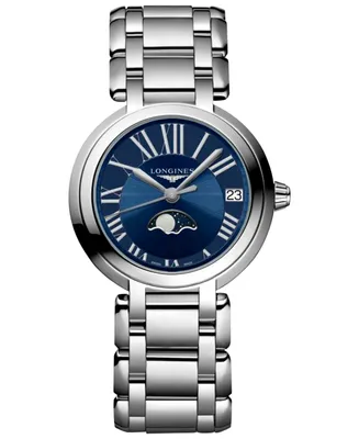 Longines Women's Swiss PrimaLuna Moon Phase Stainless Steel Bracelet Watch 31mm