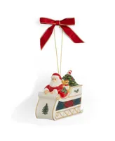 Christmas Tree Santa in Sleigh Ornament