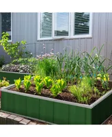 Metal Raised Garden Bed No Bottom Planter Box w/ Gloves for Backyard