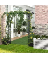 Outsunny 7ft Garden Arch for Decorative Climbing Plants Lawn Backyard Wedding