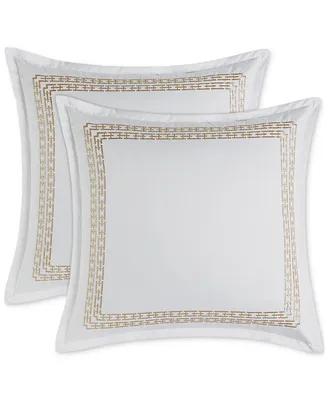 Hotel Collection Chain Links Embroidery 100% Pima Cotton 2-Pc. Sham Set, Euro, Created for Macy's