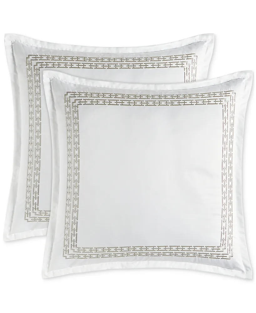 Hotel Collection Chain Links Embroidery 100% Pima Cotton 2-Pc. Sham Set, Euro, Exclusively at Macy's