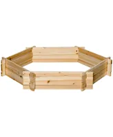 Garden Bed, Wooden 36" Hexagon Planter, Screwless Easy Assembly