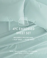 Expressed Embossed by The Home Collection Checkered Piece Bed Sheet Set