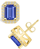 Macy's Tanzanite (3-1/5 Ct. t.w.) and Diamond (3/8 Halo Stud Earrings
