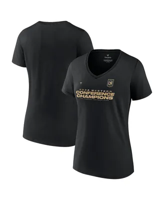 Women's Fanatics Black Lafc 2022 Mls Western Conference Champions Locker Room V-Neck T-shirt