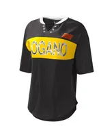 Women's Touch Black Joey Logano Lead Off Henley T-shirt