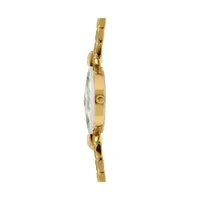 Facet Strass Swiss Gold Plated Ladies 30mm Watch - Mop Dial