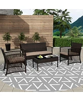 WestinTrends 4-Piece Outdoor Patio Conversation Set