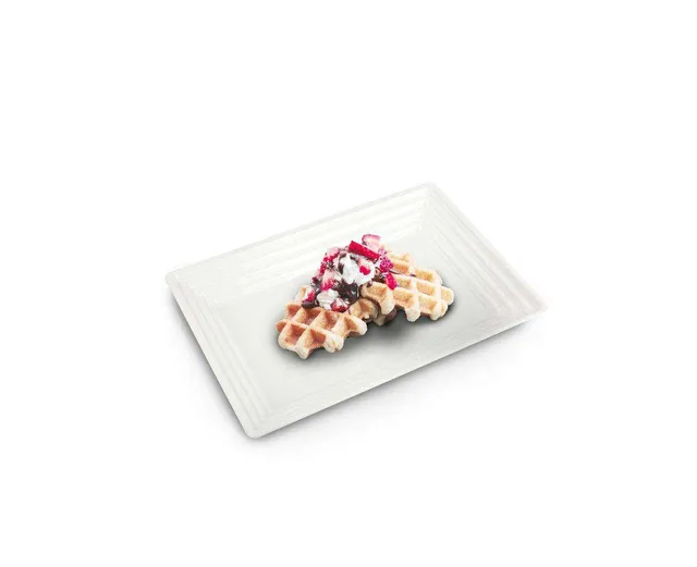 Smarty Had A Party 9 x 13 White Rectangular with Groove Rim Plastic Serving Trays (24 Trays)