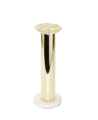Classic Touch Taper 12.5" Candle Holder on Marble Base