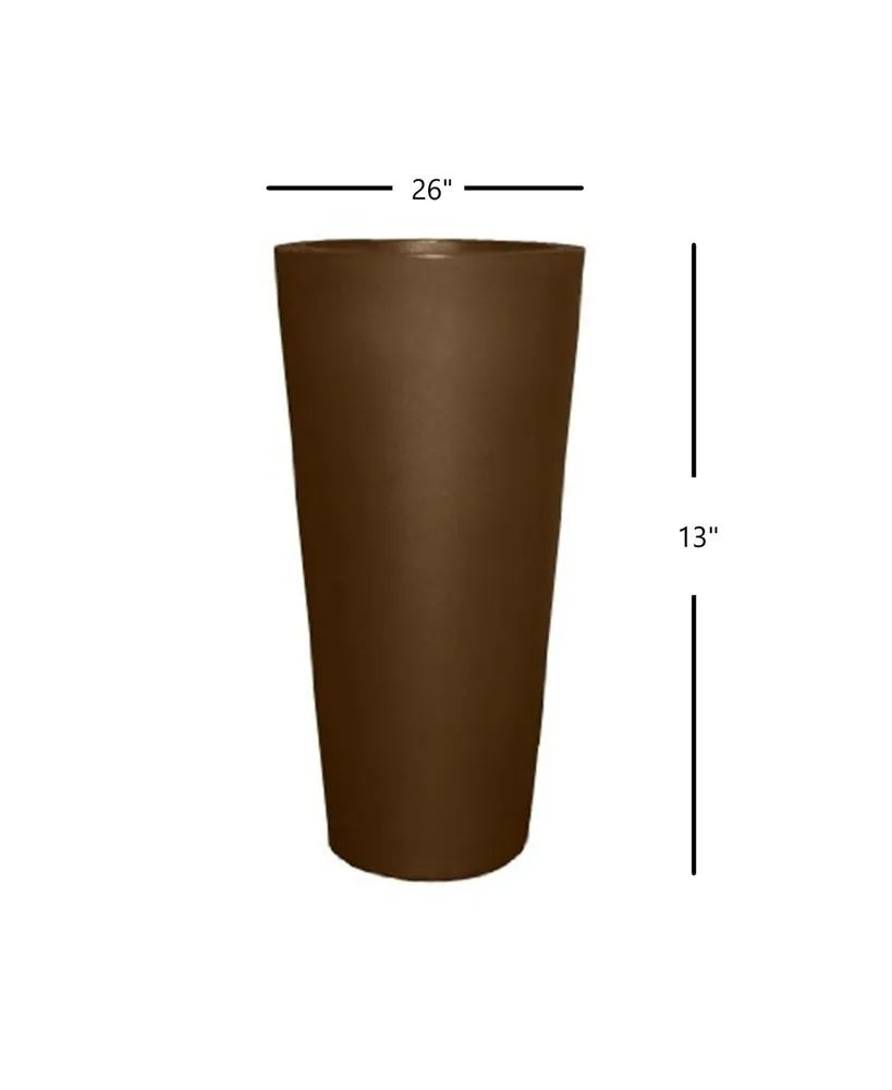 Tusco Products Cosmopolitan Tall Round Plastic Planter Espresso 26"