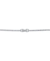 Arabella Cultured Freshwater Pearl (9x11mm) & Cubic Zirconia 17" Collar Necklace in Sterling Silver