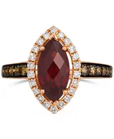 Le Vian Pomegranate Garnet (2 ct. t.w.) & Diamond (1/2 Halo Ring 14k Rose Gold