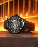 Mido Men's Swiss Automatic Multifort Skeleton Vertigo Black and Orange Fabric Strap Watch 42mm