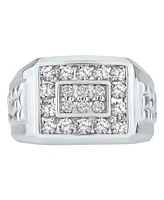 Men's Diamond Cluster Nugget Detail Ring (1 ct. t.w.) 10k Gold