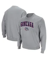 Colosseum Men's Gonzaga Bulldogs Arch & Logo Tackle Twill Pullover Sweatshirt