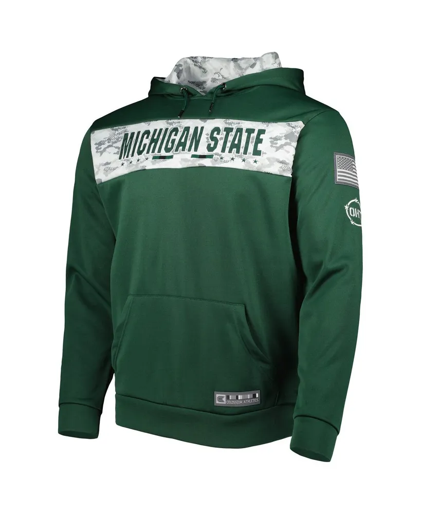 Men's Colosseum Green Michigan State Spartans Oht Military-Inspired Appreciation Team Color Pullover Hoodie