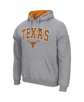 Men's Colosseum Heathered Gray Texas Longhorns Arch & Team Logo 3.0 Pullover Hoodie