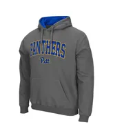 Men's Colosseum Charcoal Pitt Panthers Arch & Team Logo 3.0 Pullover Hoodie