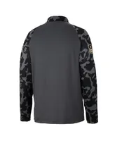 Men's Colosseum Charcoal Pitt Panthers Oht Military-Inspired Appreciation Long Range Raglan Quarter-Zip Jacket