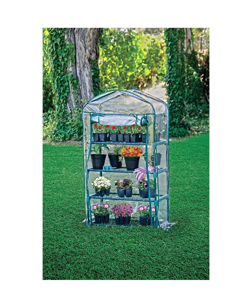 Bond Manufacturing Bloom 4 Tier Greenhouse Small, Green 49" tall